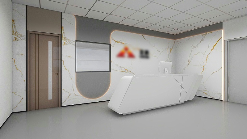 辦公室前廳設(shè)計(jì)效果圖-文豐裝飾