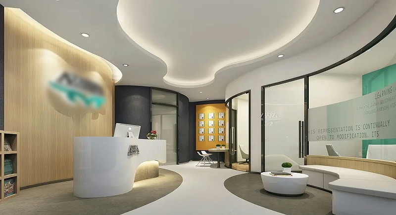 辦公室前廳設(shè)計(jì)效果圖-文豐裝飾