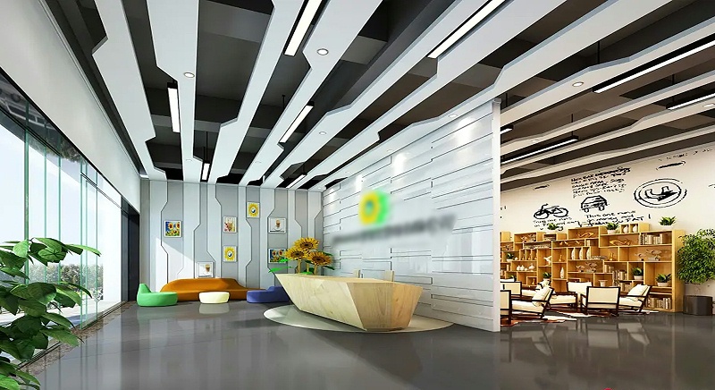 辦公室前廳設(shè)計(jì)效果圖-文豐裝飾