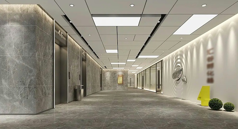 辦公室前廳設(shè)計(jì)效果圖-文豐裝飾