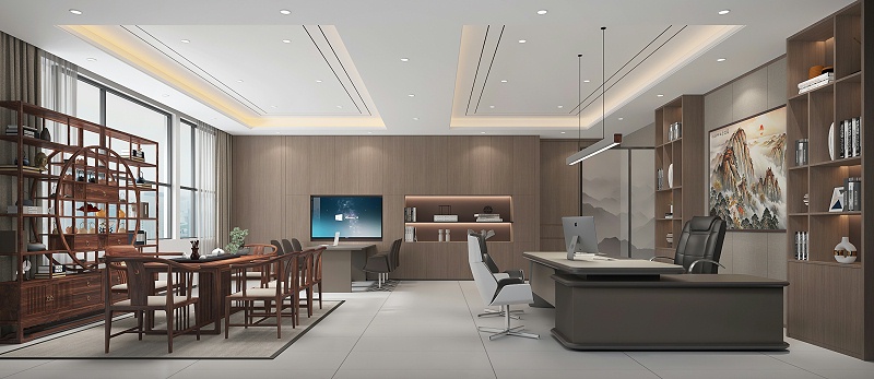 水墨畫+背柜設(shè)計(jì)-文豐裝飾