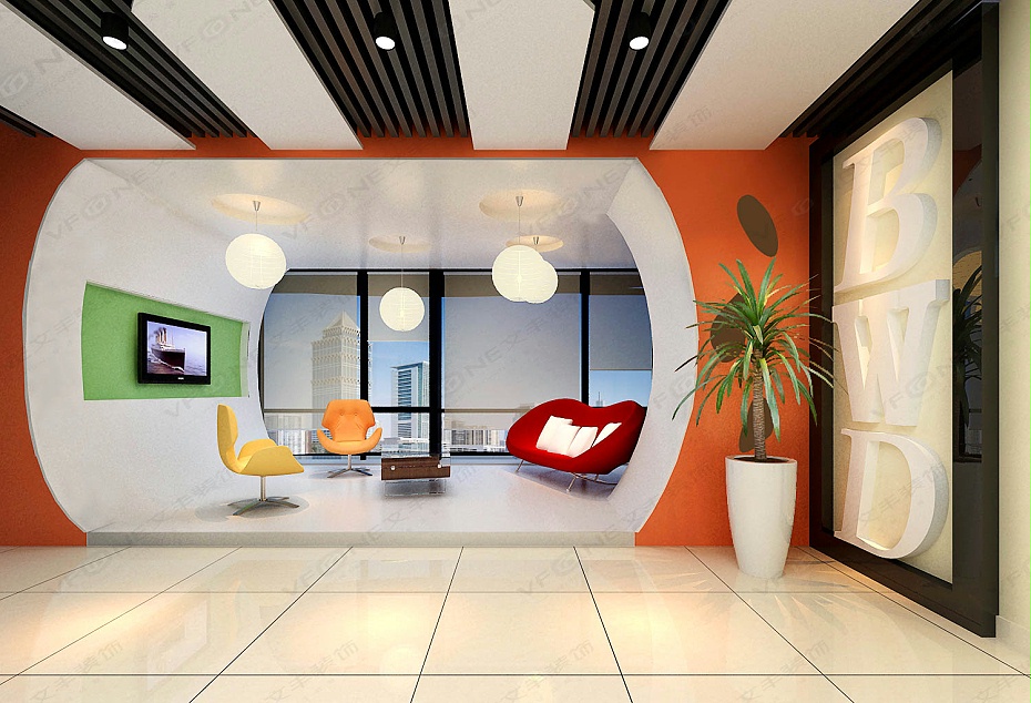 前廳設(shè)計(jì)效果圖-文豐裝飾